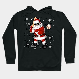 Santa Playing Baseball Hoodie